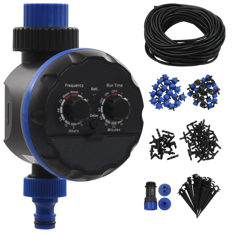 Dealsmate  142 Piece Outdoor Automatic Drip Watering Kit with Water Timer