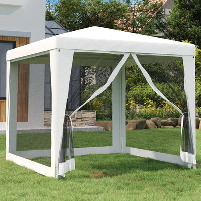 Dealsmate  Party Tent with 4 Mesh Sidewalls 2.5x2.5 m White