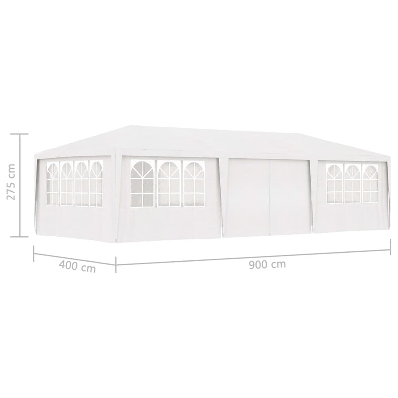 Dealsmate  Professional Party Tent with Side Walls 4x9 m White 90 g/m²