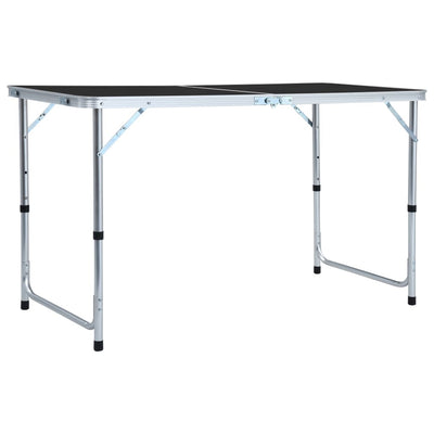 Dealsmate  Foldable Camping Table Grey Aluminium 120x60 cm