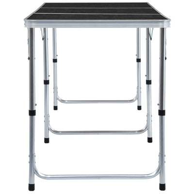 Dealsmate  Foldable Camping Table Grey Aluminium 180x60 cm