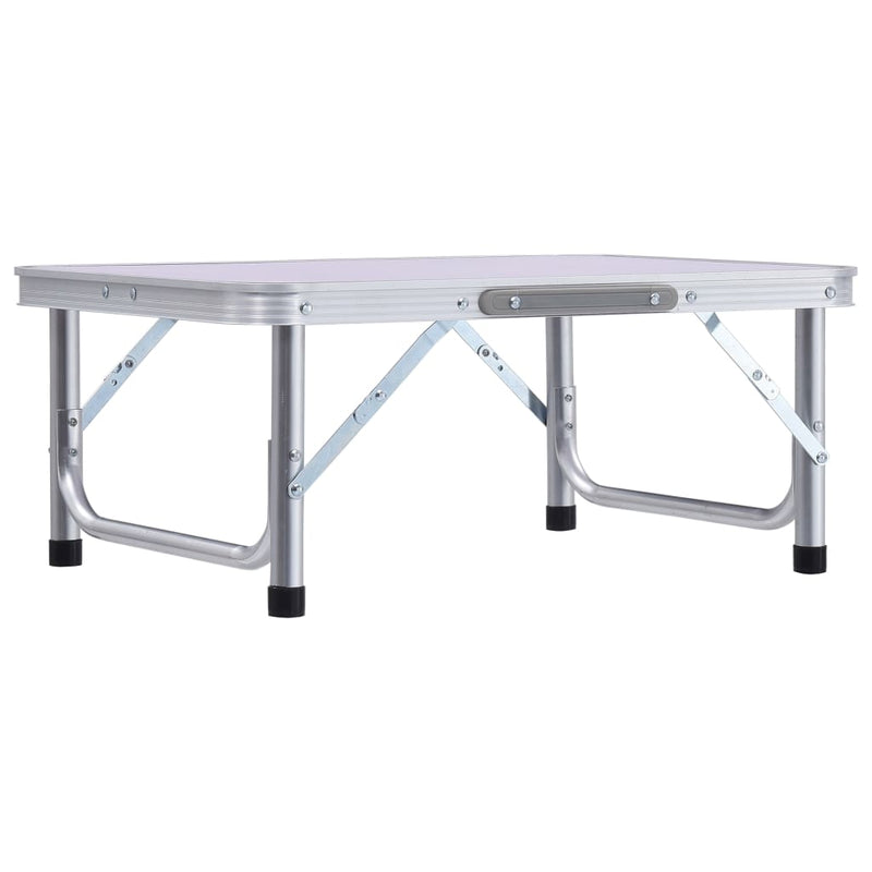 Dealsmate  Folding Camping Table White Aluminium 60x45 cm