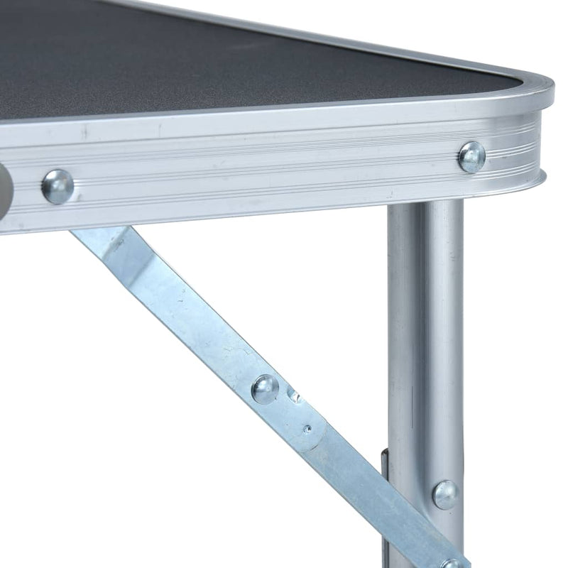 Dealsmate  Folding Camping Table Grey Aluminium 60x45 cm