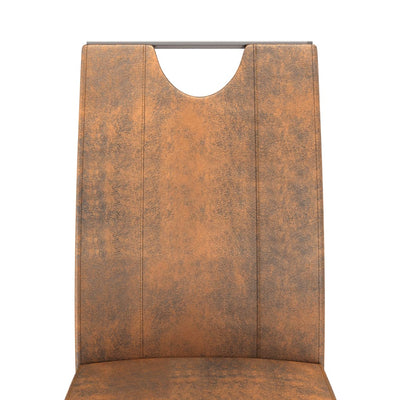Dealsmate  Dining Chairs 2 pcs Suede Brown Faux Leather