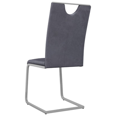Dealsmate  Dining Chairs 4 pcs Suede Grey Faux Leather
