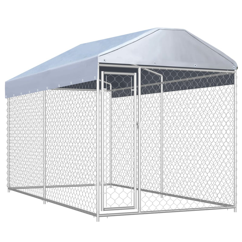 Dealsmate  Outdoor Dog Kennel with Canopy Top 382x192x225 cm