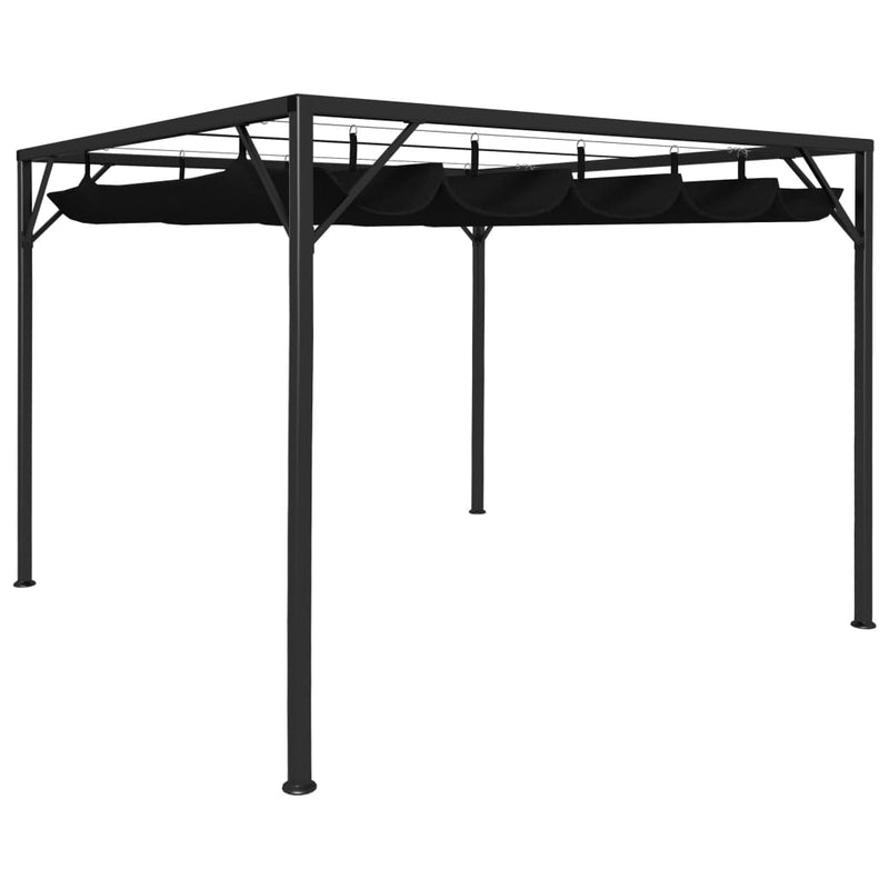Dealsmate  Garden Gazebo with Retractable Roof Canopy 3x3 m Anthracite