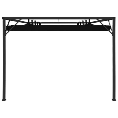 Dealsmate  Garden Wall Gazebo with Retractable Roof Canopy 3x3 m Anthracite
