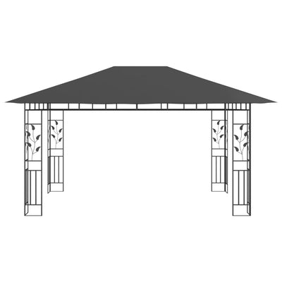 Dealsmate  Gazebo with Mosquito Net 4x3x2.73 m Anthracite 180 g/m²