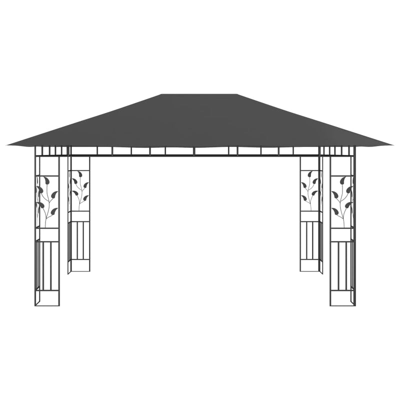 Dealsmate  Gazebo with Mosquito Net 4x3x2.73 m Anthracite 180 g/m²