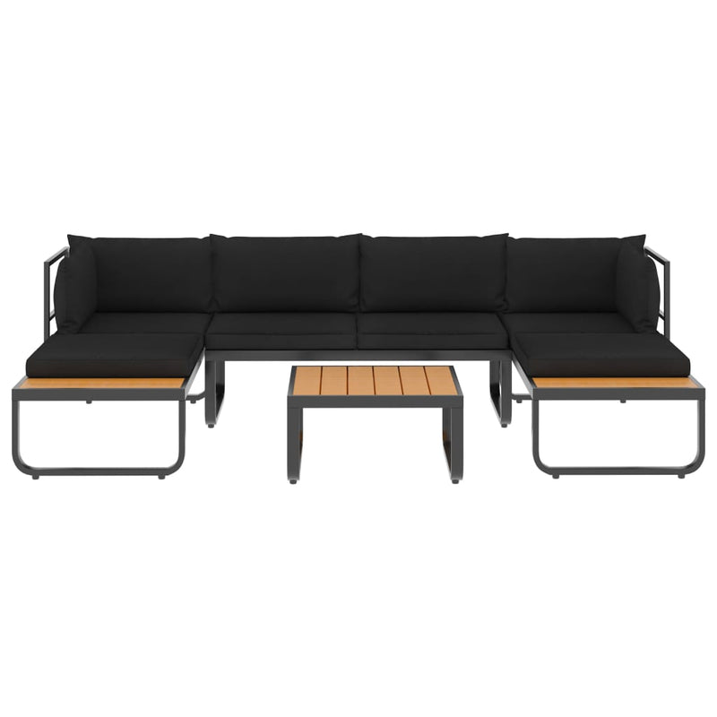 Dealsmate  4 Piece Garden Corner Sofa Set with Cushions Aluminium and WPC