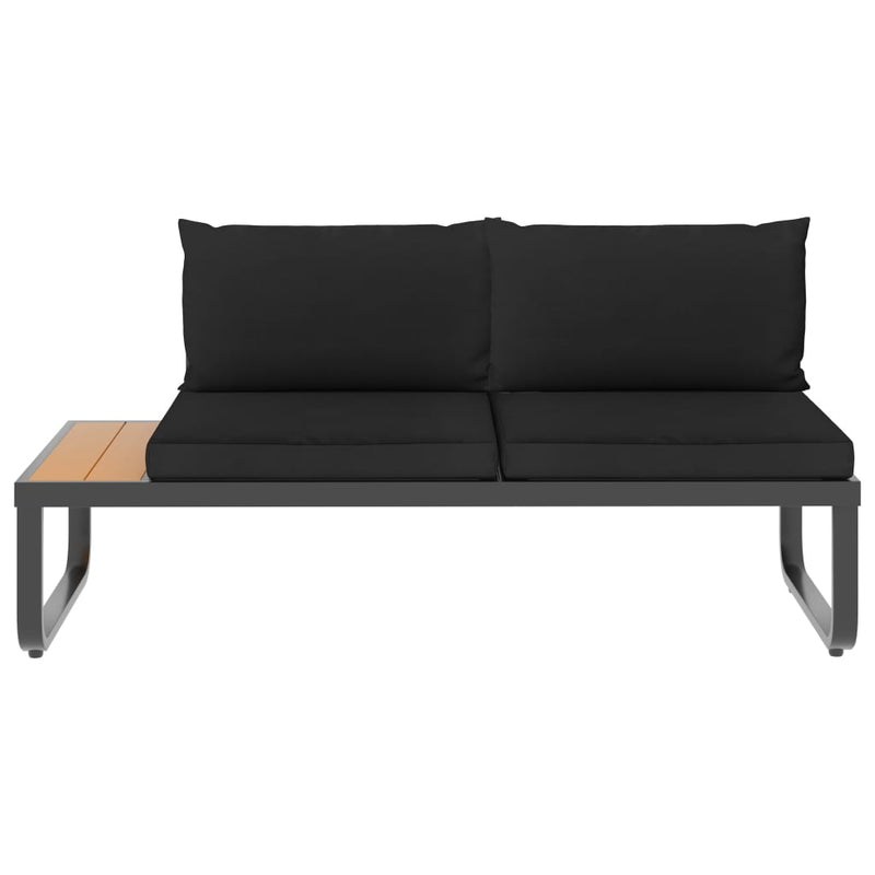 Dealsmate  4 Piece Garden Corner Sofa Set with Cushions Aluminium and WPC