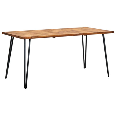 Dealsmate  Garden Table with Hairpin Legs 160x80x75 cm Solid Acacia Wood