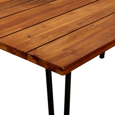 Dealsmate  Garden Table with Hairpin Legs 140x80x75 cm Solid Acacia Wood
