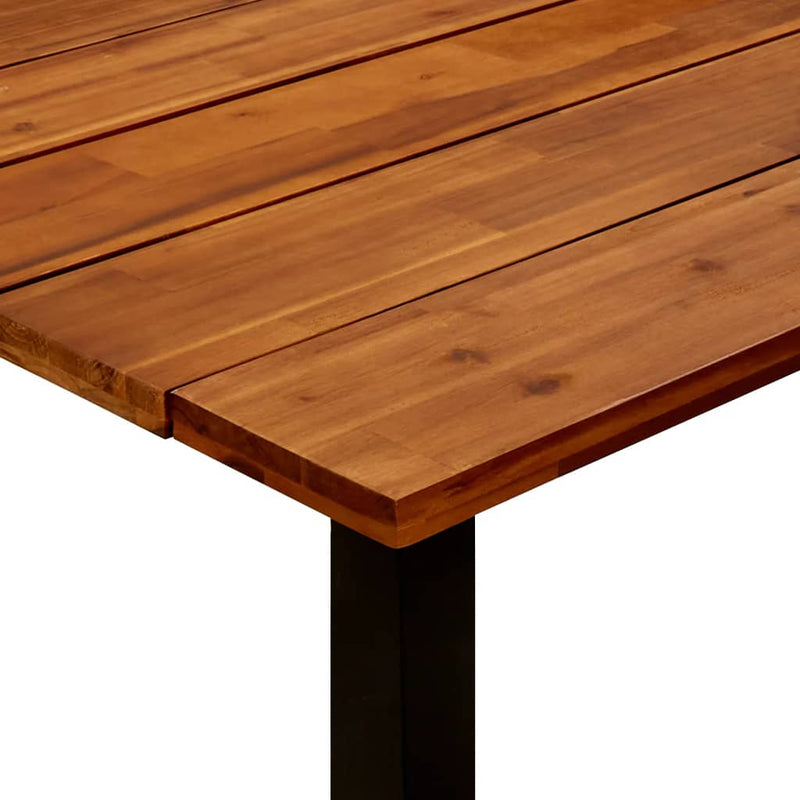 Dealsmate  Garden Table with U-shaped Legs 160x80x75 cm Solid Acacia Wood