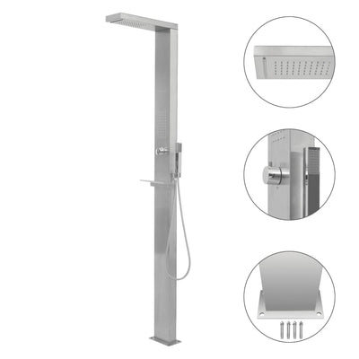 Dealsmate  Outdoor Shower Stainless Steel Square