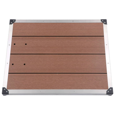 Dealsmate  Outdoor Shower Tray WPC Stainless Steel 80x62 cm Brown