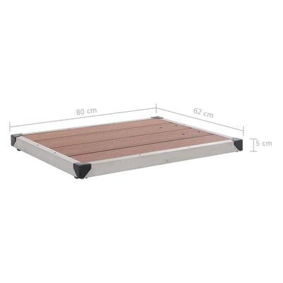 Dealsmate  Outdoor Shower Tray WPC Stainless Steel 80x62 cm Brown