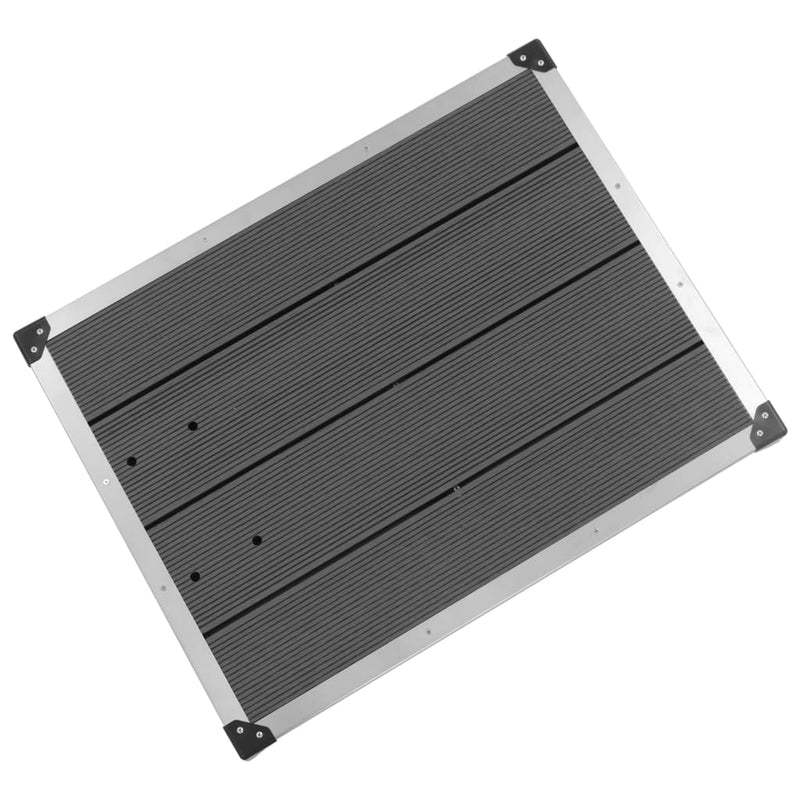 Dealsmate  Outdoor Shower Tray WPC Stainless Steel 80x62 cm Grey