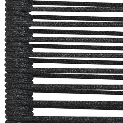 Dealsmate  7 Piece Outdoor Dining Set Cotton Rope and Steel Black