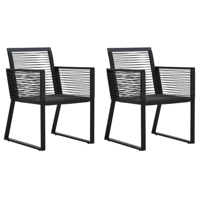 Dealsmate  Garden Chairs 2 pcs Black PVC Rattan
