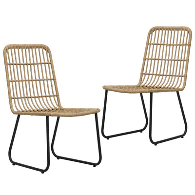 Dealsmate  Garden Chairs 2 pcs Poly Rattan Oak