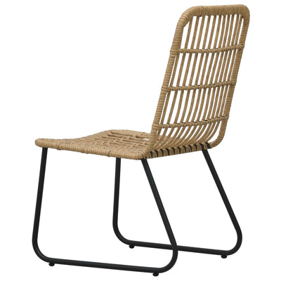 Dealsmate  Garden Chairs 2 pcs Poly Rattan Oak