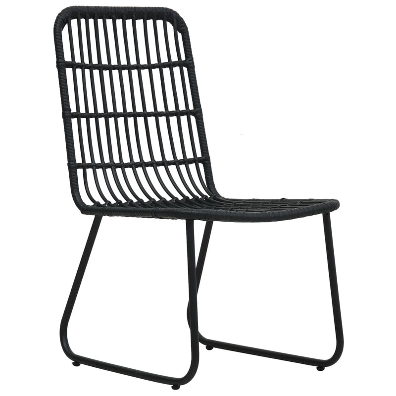 Dealsmate  Garden Chairs 2 pcs Poly Rattan Black