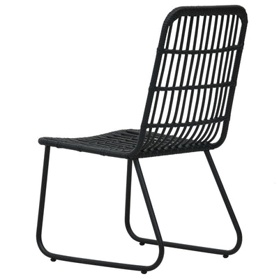 Dealsmate  Garden Chairs 2 pcs Poly Rattan Black