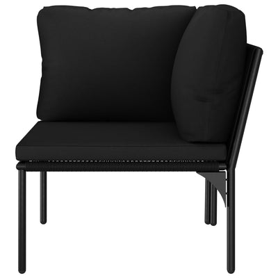 Dealsmate  6 Piece Garden Lounge Set with Cushions Black PVC