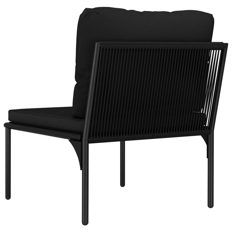 Dealsmate  3 Piece Garden Lounge Set with Cushions Black PVC