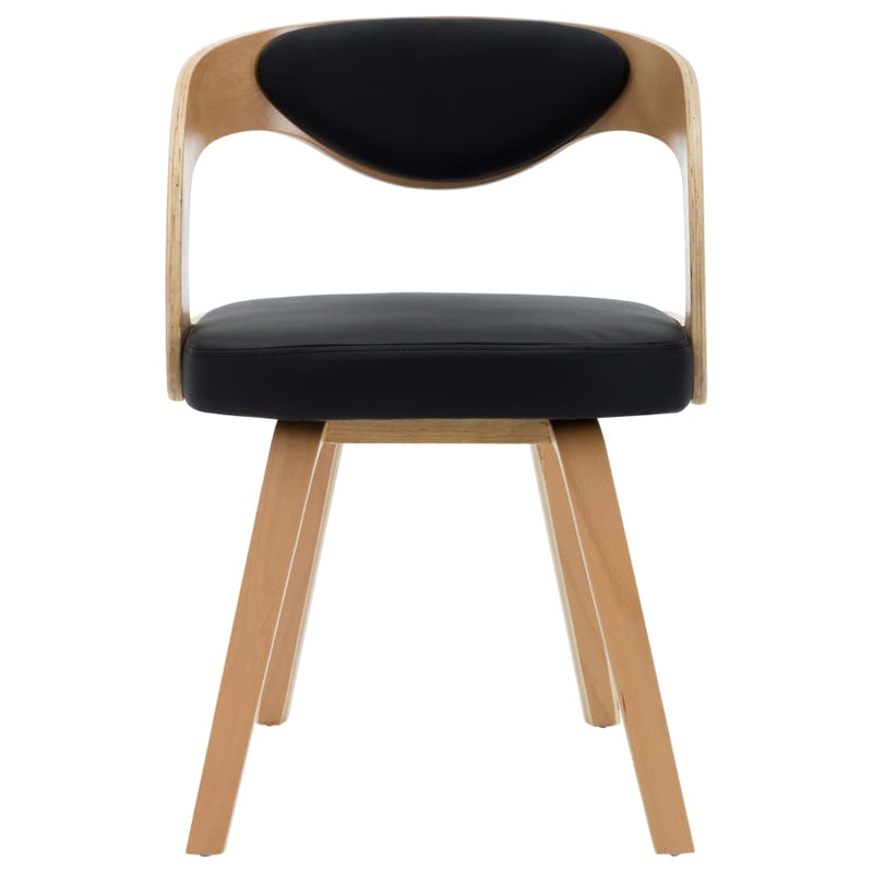 Dealsmate  Dining Chairs 6 pcs Black Bent Wood and Faux Leather