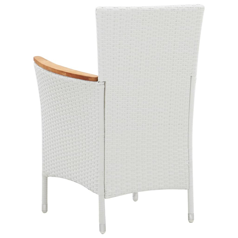 Dealsmate  Garden Chairs 2 pcs White Poly Rattan