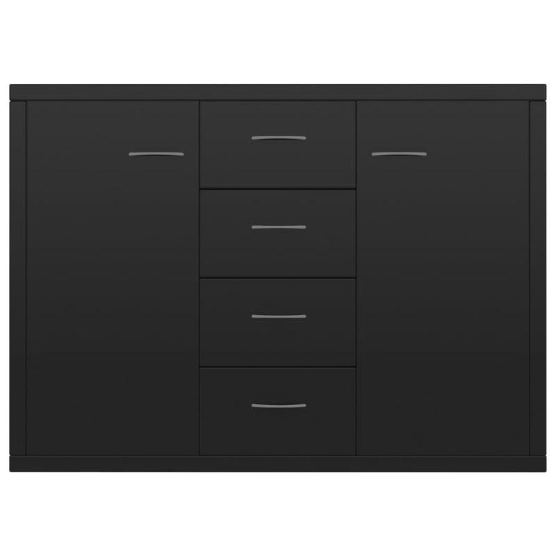 Dealsmate  Sideboard High Gloss Black 88x30x65 cm Engineered Wood