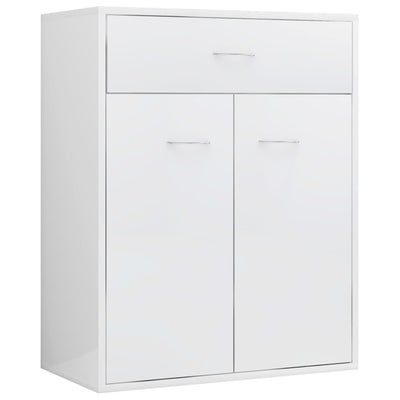 Dealsmate  Sideboard High Gloss White 60x30x75 cm Engineered Wood