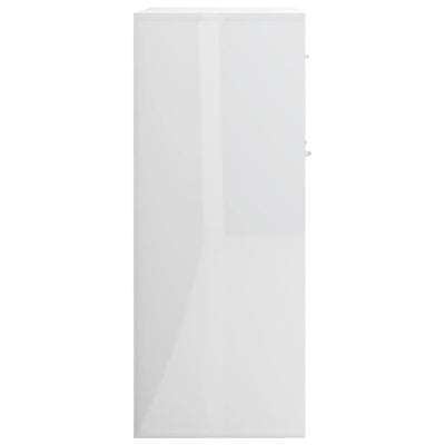 Dealsmate  Sideboard High Gloss White 60x30x75 cm Engineered Wood