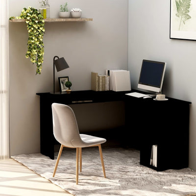 Dealsmate  L-Shaped Corner Desk Black 120x140x75 cm Chipboard
