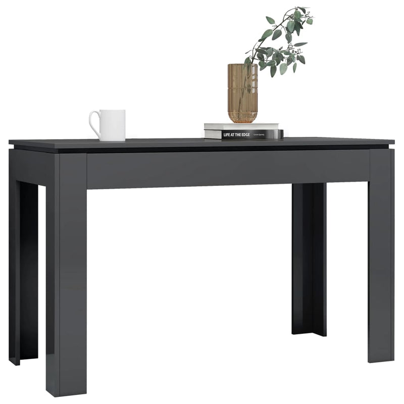 Dealsmate  Dining Table High Gloss Grey 120x60x76 cm Engineered Wood