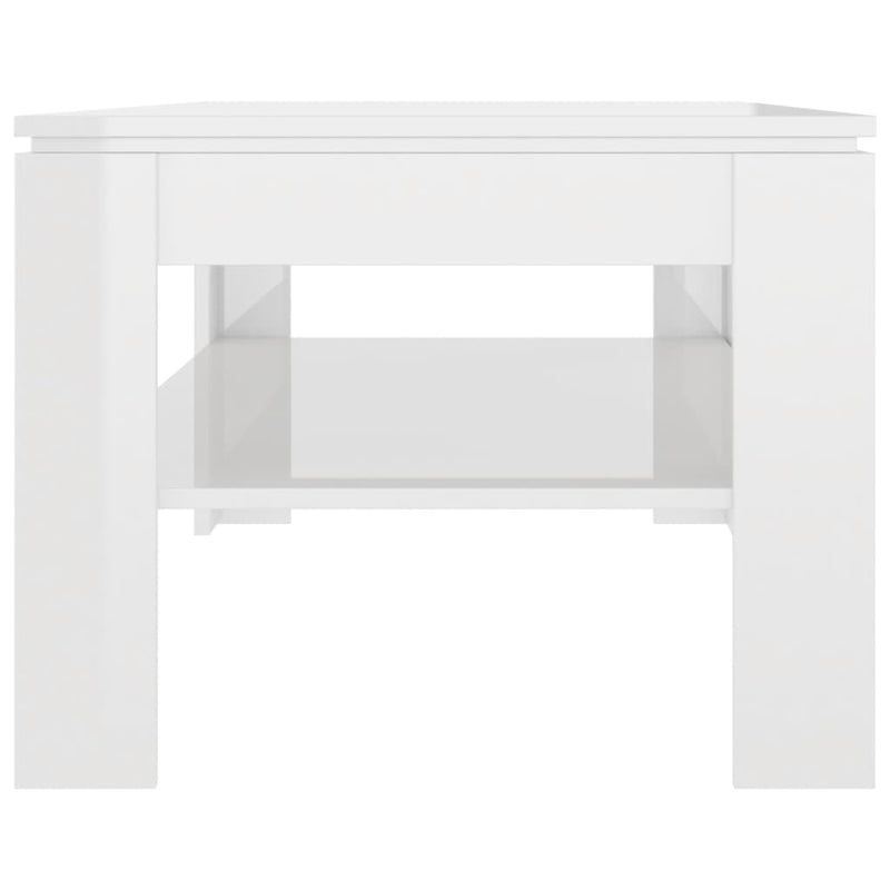Dealsmate  Coffee Table High Gloss White 110x60x47 cm Chipboard
