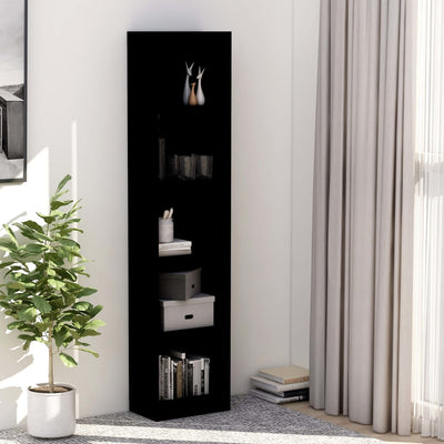 Dealsmate  5-Tier Book Cabinet Black 40x24x175 cm Engineered Wood