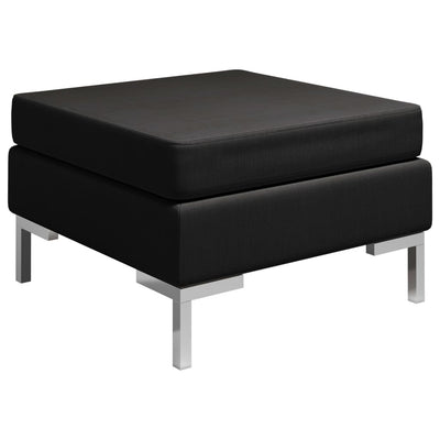 Dealsmate  Sectional Footrest with Cushion Farbic Black