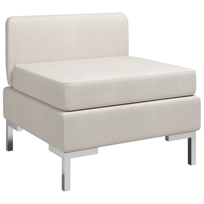 Dealsmate  Sectional Middle Sofa with Cushion Fabric Cream