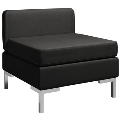 Dealsmate  Sectional Middle Sofa with Cushion Fabric Black
