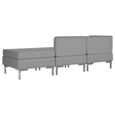 Dealsmate  3 Piece Sofa Set Fabric Light Grey
