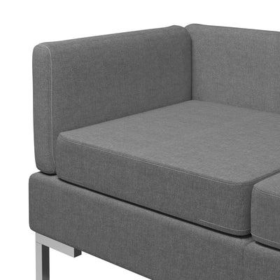 Dealsmate  3 Piece Sofa Set Fabric Dark Grey