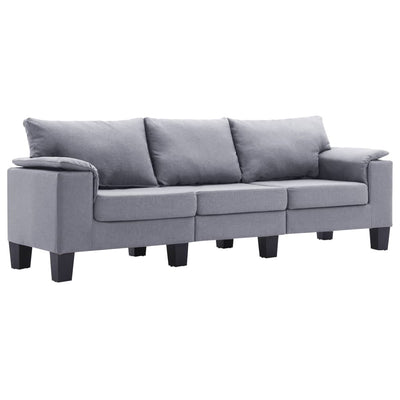 Dealsmate  3-Seater Sofa Light Grey Fabric