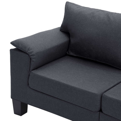 Dealsmate  3-Seater Sofa Dark Grey Fabric