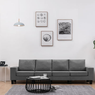 Dealsmate  4-Seater Sofa Dark Grey Fabric