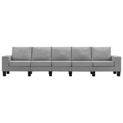 Dealsmate  5-Seater Sofa Light Grey Fabric