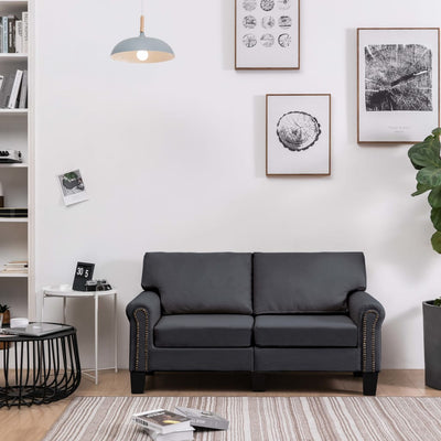 Dealsmate  2-Seater Sofa Dark Grey Fabric
